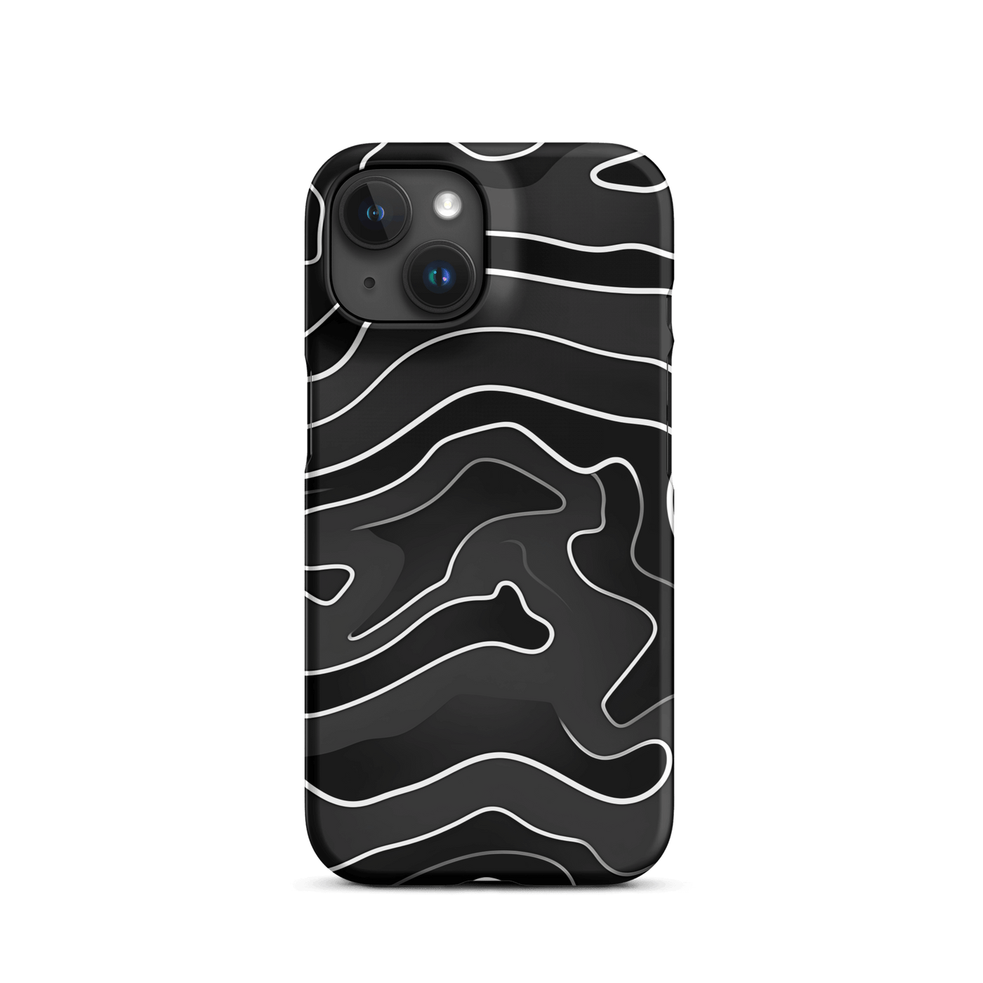 Snap Phone Case for iPhone® 15 | Black'n White Swirls 3