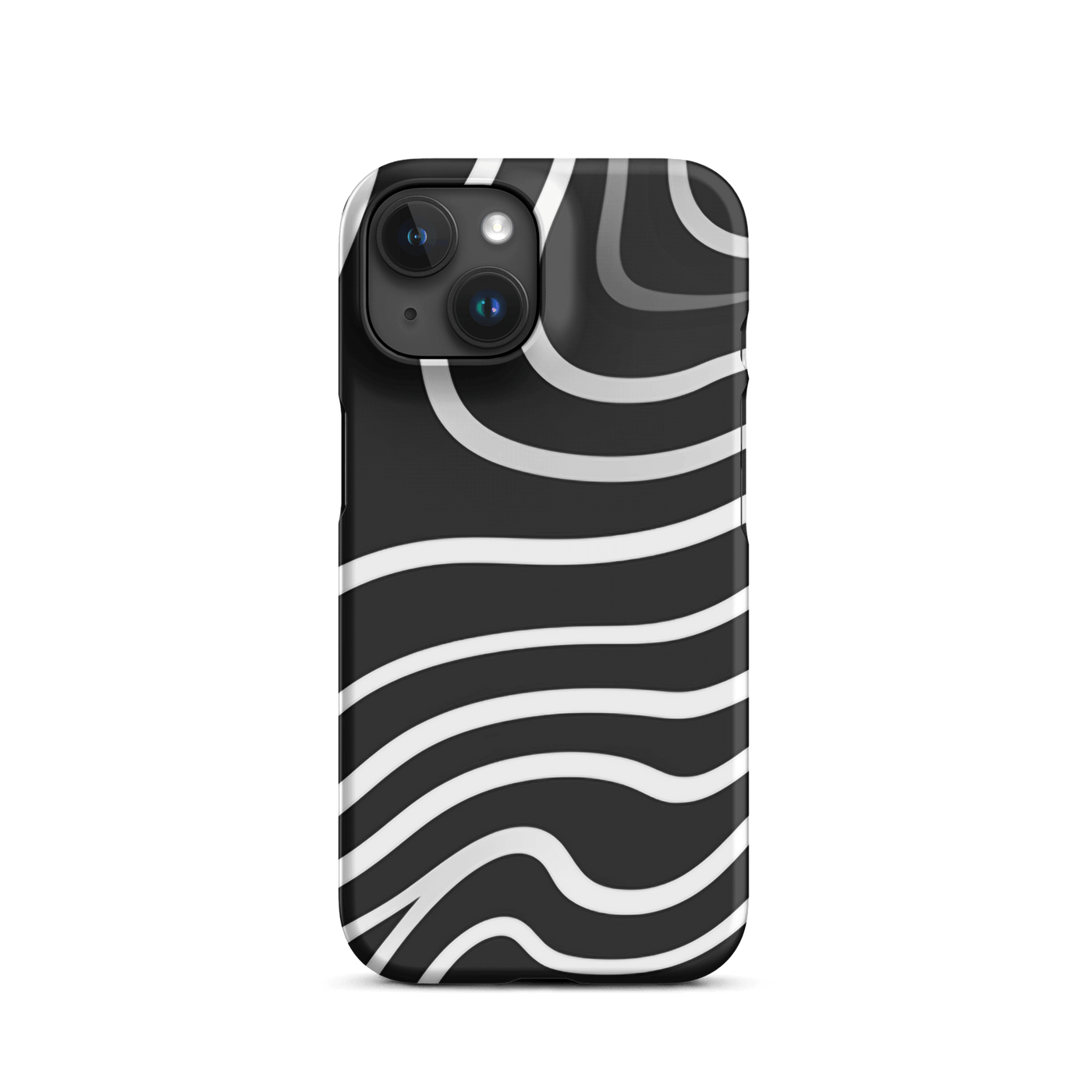 Snap Phone Case for iPhone® 15 | Black'n White Swirls 1