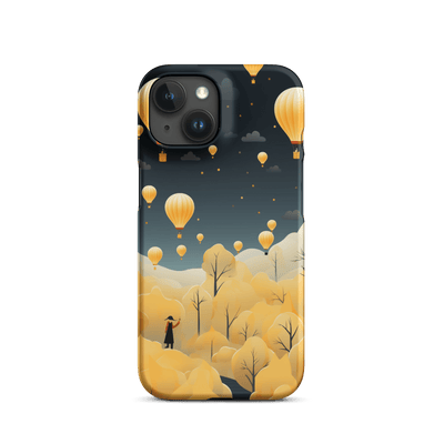 Snap Phone Case for iPhone® 15 | Travelling Balloons Nighttime