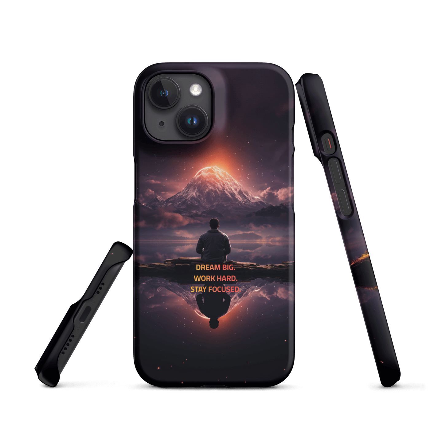 Snap Phone Case for iPhone® 15 | Dream Big Work Hard Stay Focused