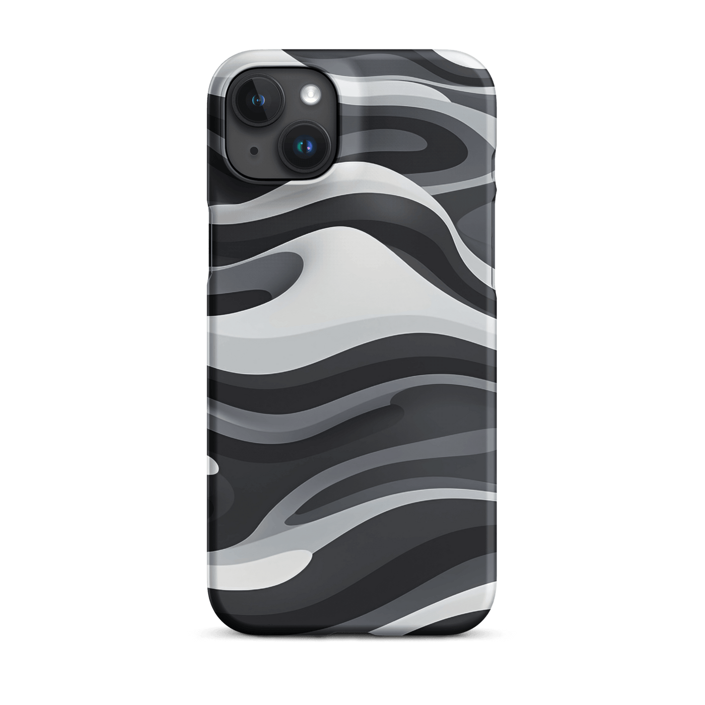 Snap Phone Case for iPhone® 15 | Black'n White Swirl Shapes