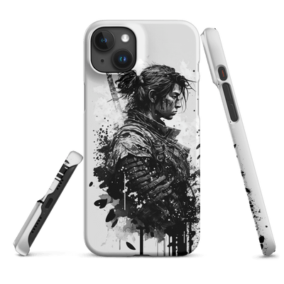 Snap Phone Case for iPhone® 15 | Samurai 3 Black'n White Japanese Art