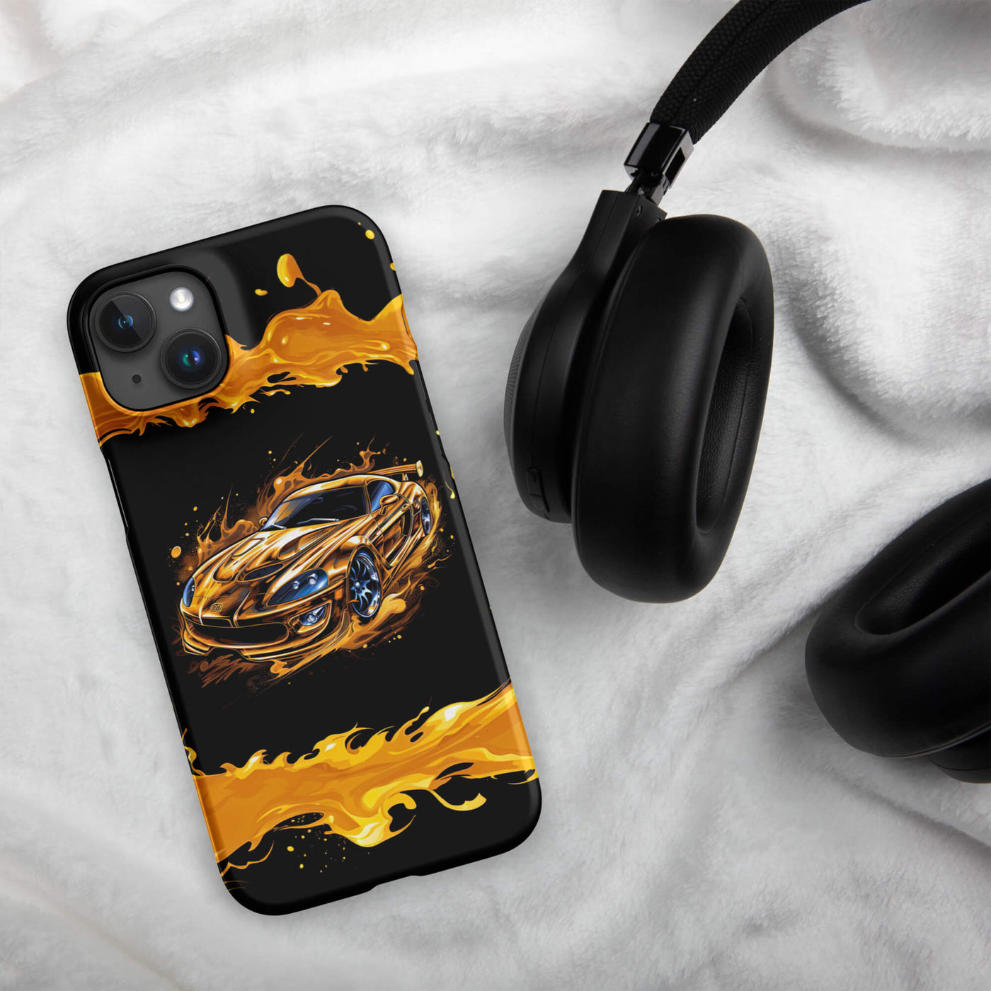 Snap Phone Case for iPhone® 15 | Golden Car Splash