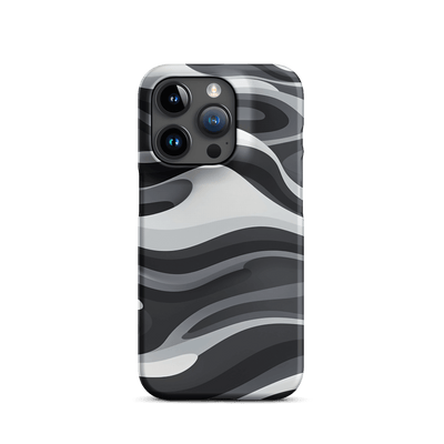Snap Phone Case for iPhone® 15 | Black'n White Swirl Shapes