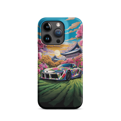 Snap Phone Case for iPhone® 15 | Flower Car infront of Japanese Temple