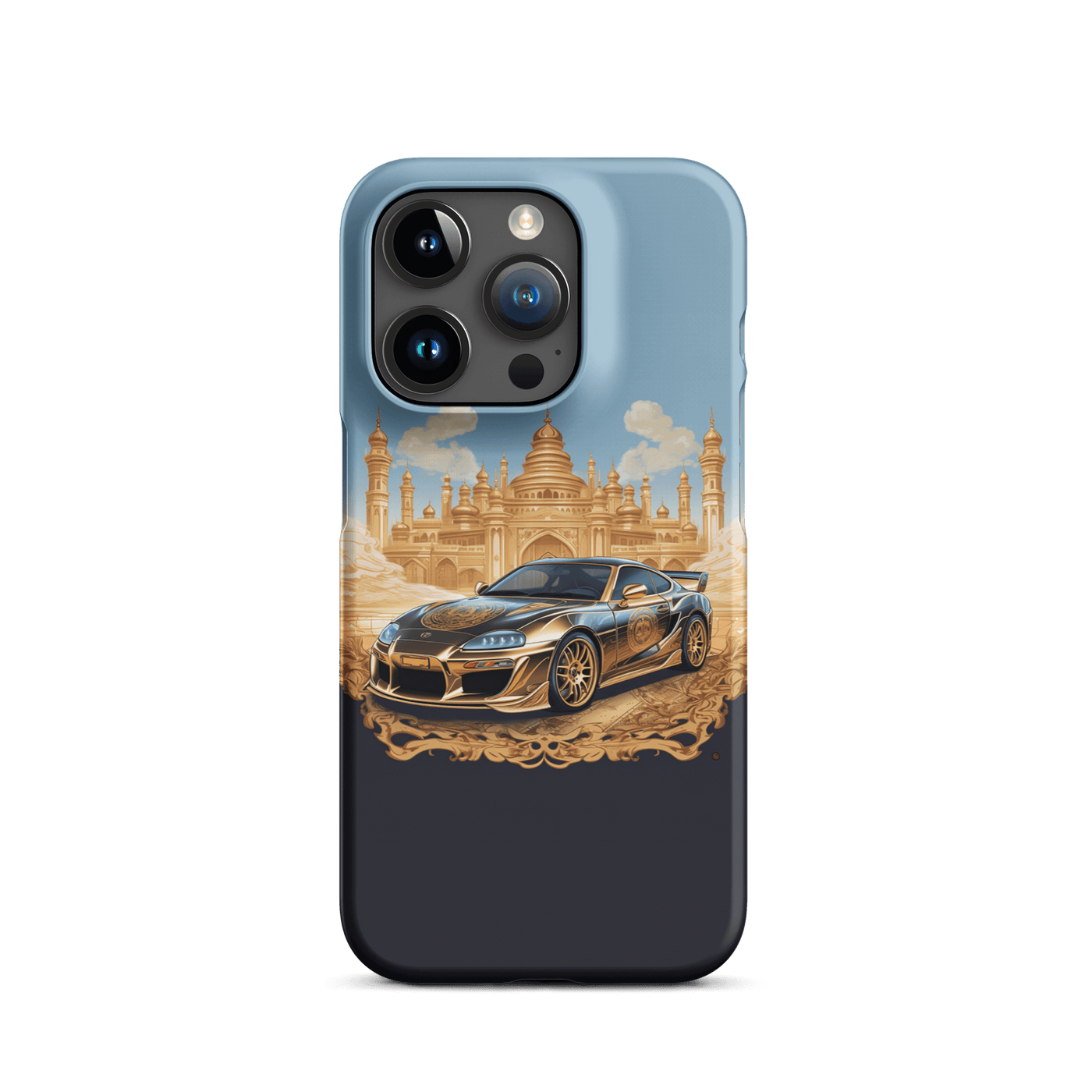 Snap Phone Case for iPhone® 15 | Golden Racing Car infront of Palast