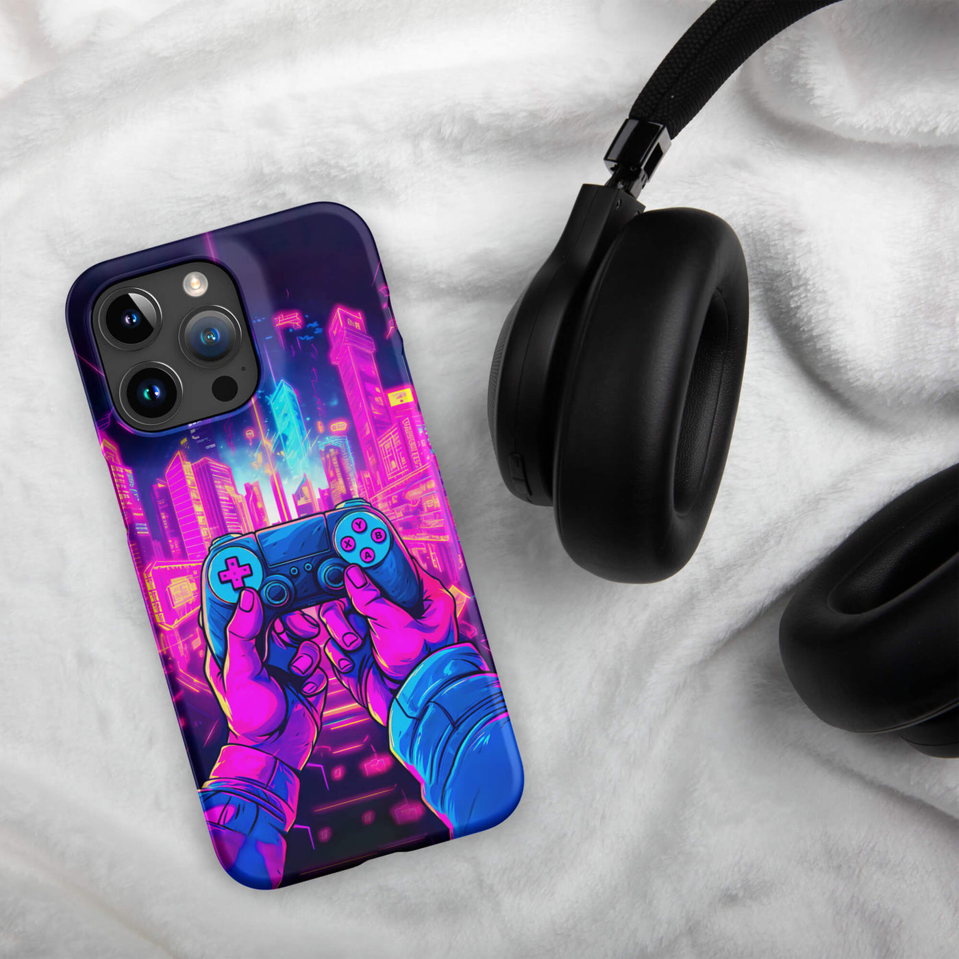 Snap Phone Case for iPhone® 15 | Gamepad Surreal City