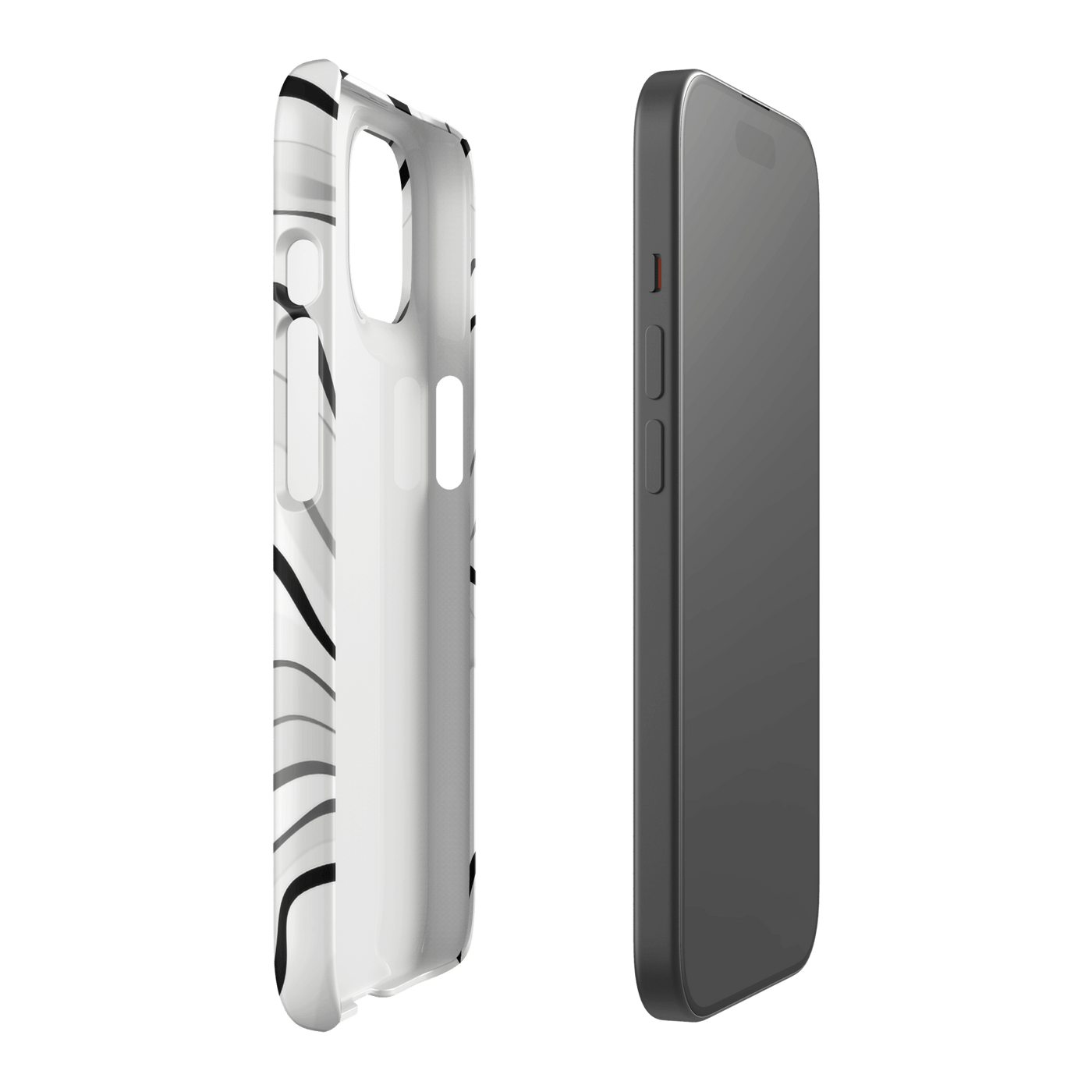 Snap Phone Case for iPhone® 15 | White'n Black Swirls 1