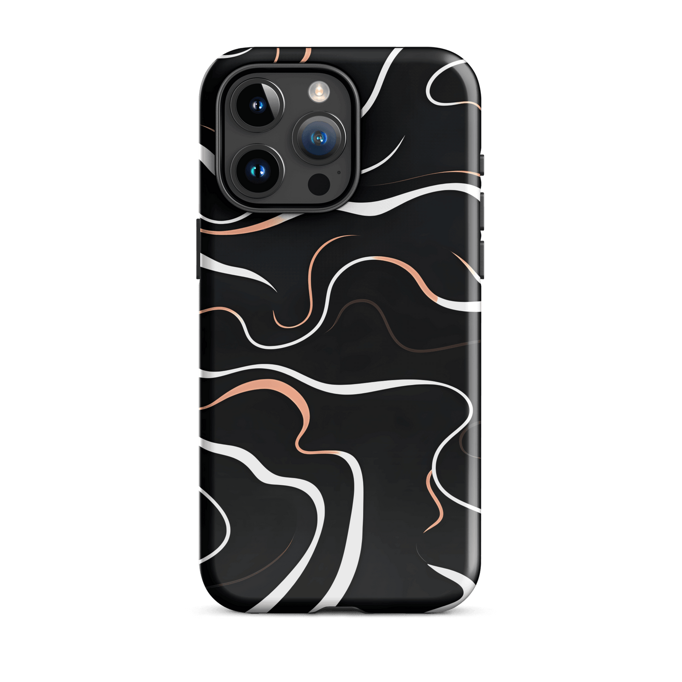 Tough Phone Case for iPhone® 15 | Orange'n White Swirl Art