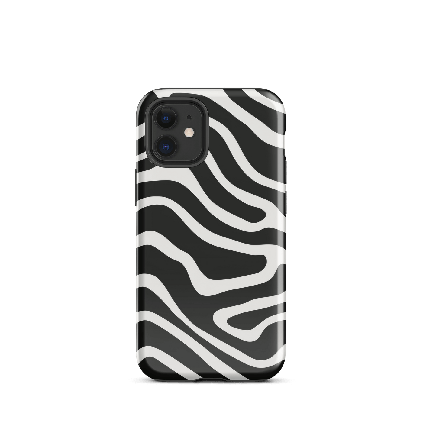 Tough Phone Case for iPhone® 15 | Black'n White Swirls 2