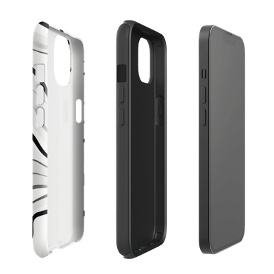 Tough Phone Case for iPhone® 15 | White'n Black Swirls 1