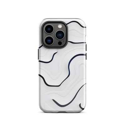 Tough Phone Case for iPhone® 15 | White'n Black Swirls 2