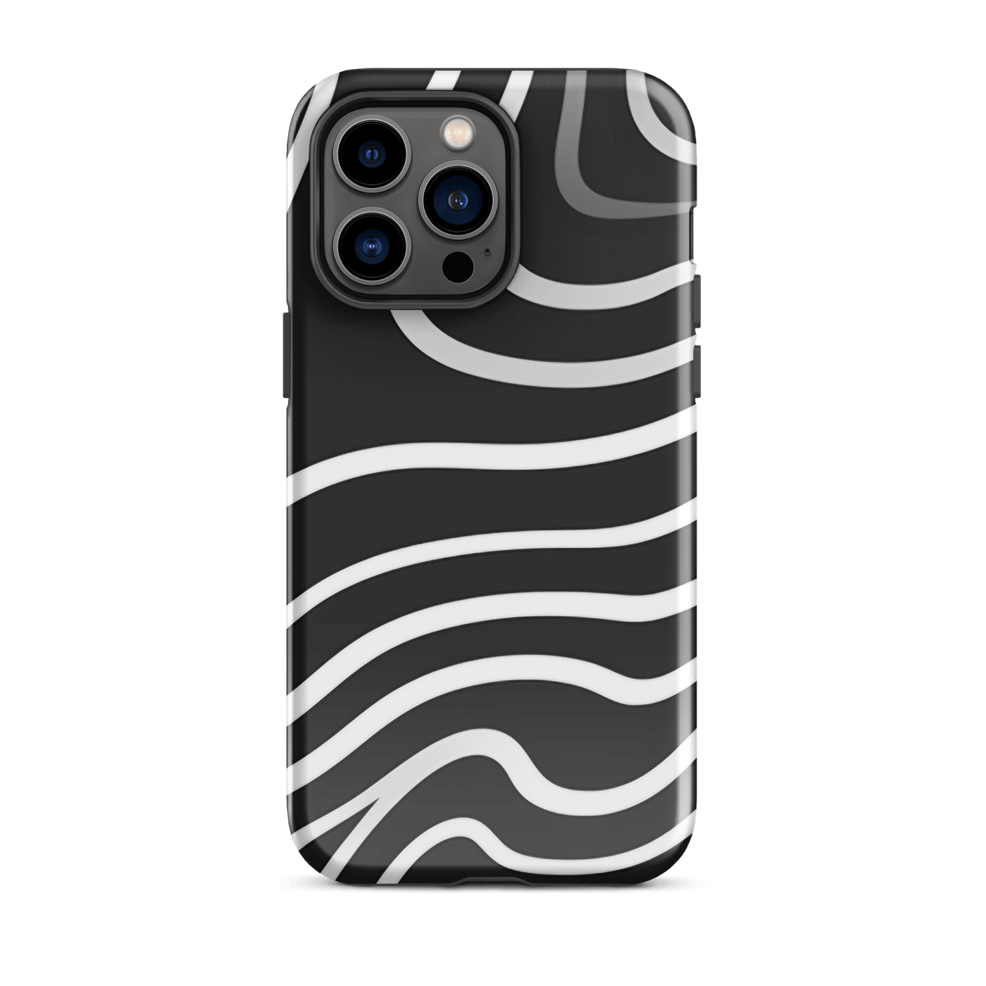 Tough Phone Case for iPhone® 15 | Black'n White Swirls 1