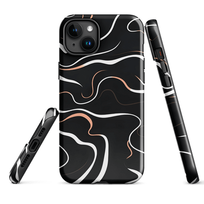 Tough Phone Case for iPhone® 15 | Orange'n White Swirl Art