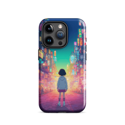 Tough Phone Case for iPhone® 15 | Discovering Japanese Anime City