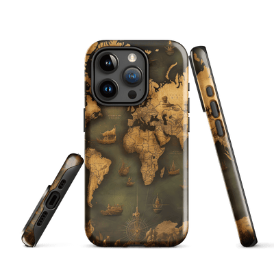 Tough Phone Case for iPhone® 15 | Ancient Map 1