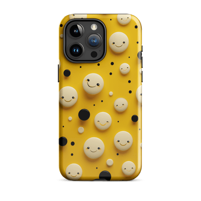 Tough Phone Case for iPhone® 15 | Good Vibes Smileys