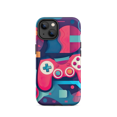 Tough Phone Case for iPhone® 15 | Gaming Abstract Shapes 1