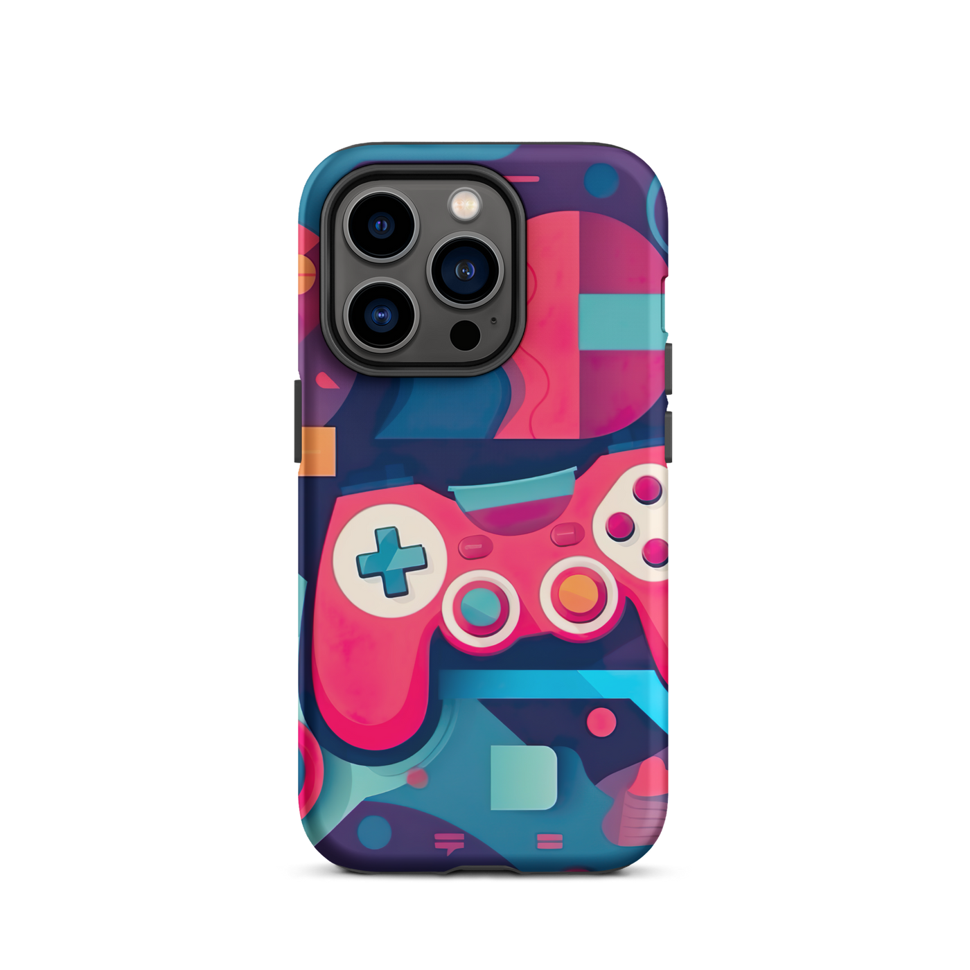 Tough Phone Case for iPhone® 15 | Gaming Abstract Shapes 1
