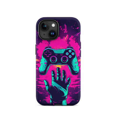 Tough Phone Case for iPhone® 15 | Reaching for Control'ler