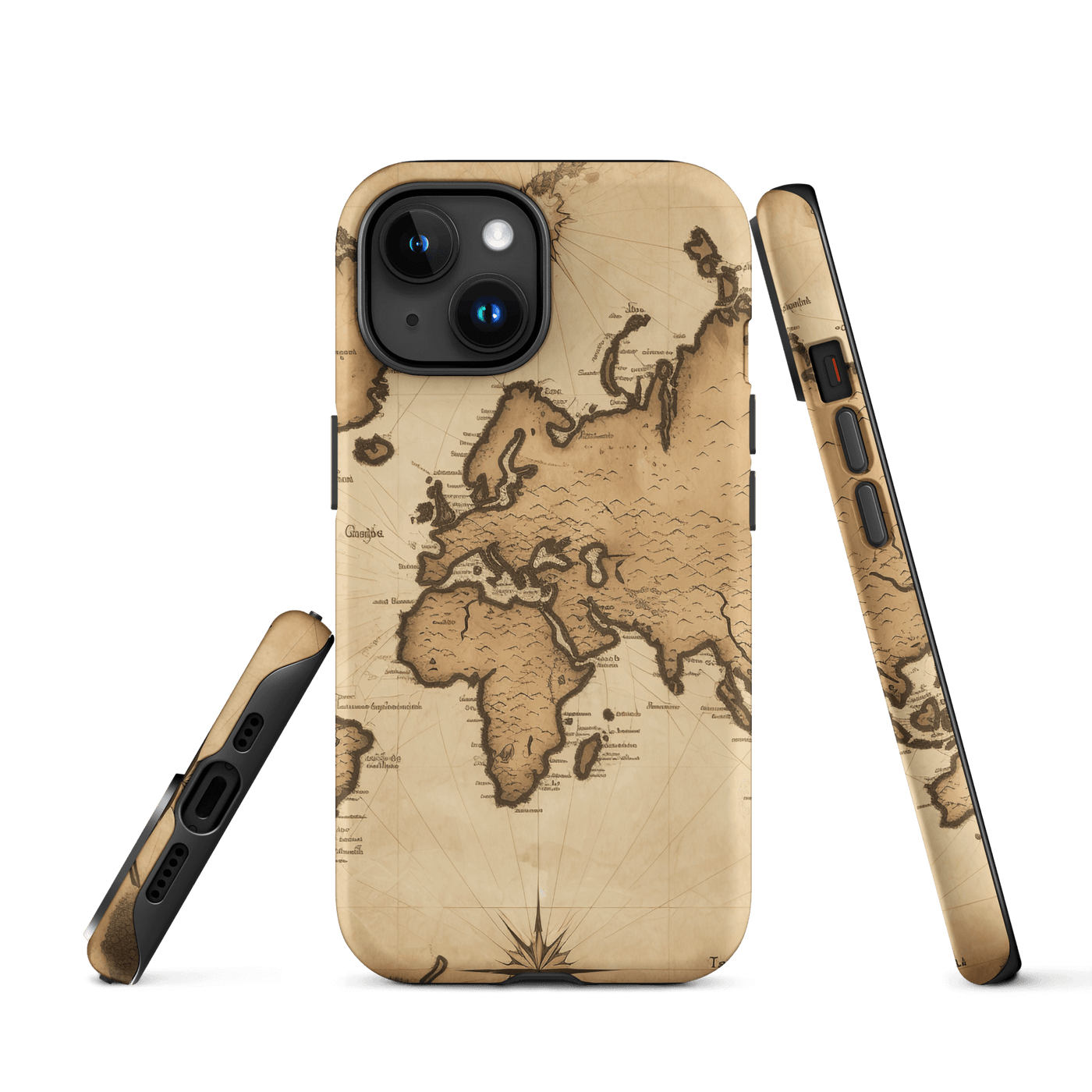 Tough Phone Case for iPhone® 15 | Ancient Map 2