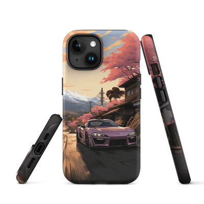 Tough Phone Case for iPhone® 15 | Pink Racing Car