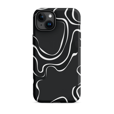 Tough Phone Case for iPhone® 15 | Black'n White Swirls 4