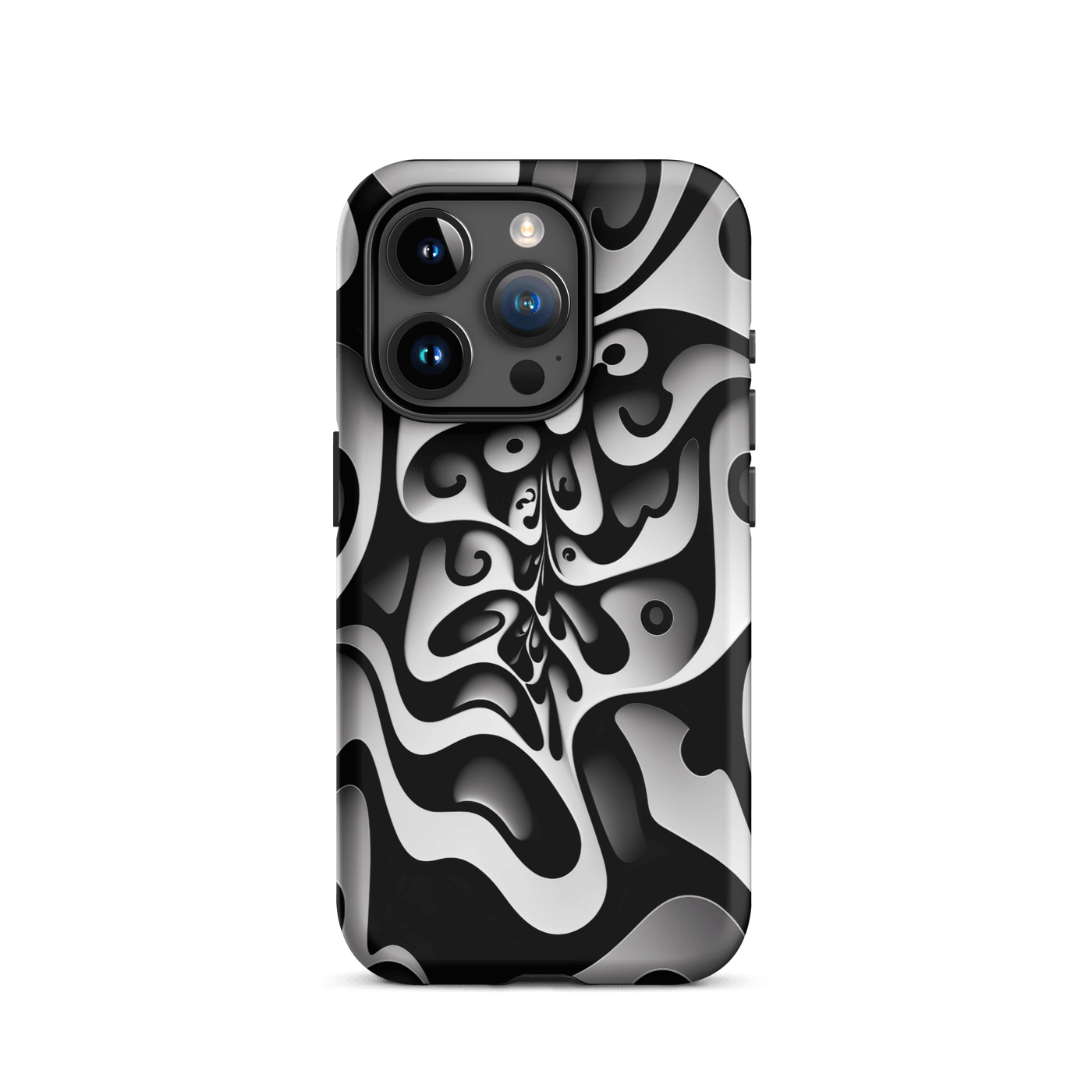 Tough Phone Case for iPhone® 15 | Black'n White Abstract Shapes 4