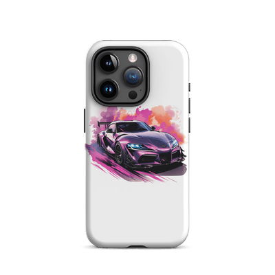 Tough Phone Case for iPhone® 15 | Purple Racing Car