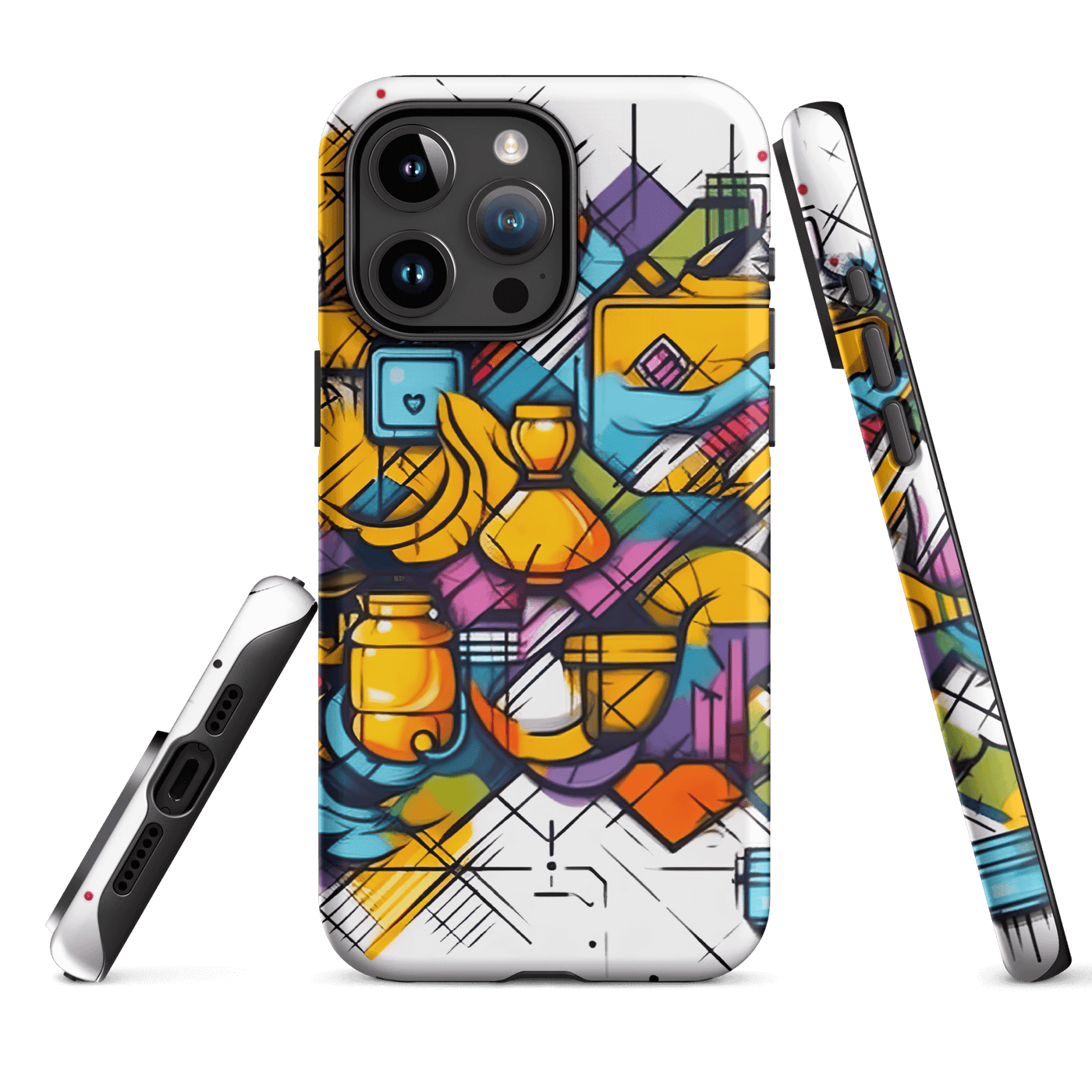 Tough Phone Case for iPhone® 15 | Street Art Clorful Graffiti