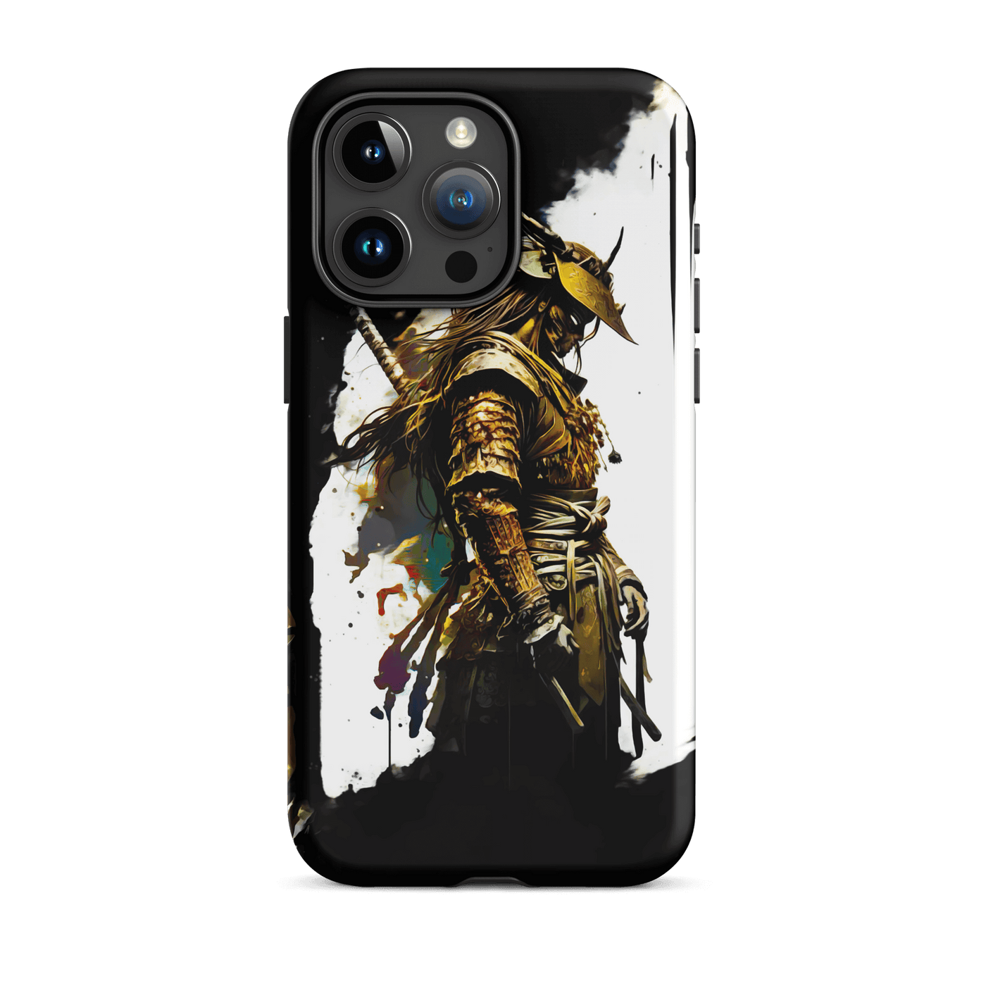 Tough Phone Case for iPhone® 15 | Golden Samurai Japanese Art