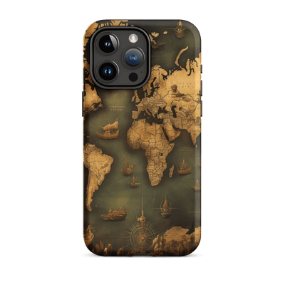 Tough Phone Case for iPhone® 15 | Ancient Map 1