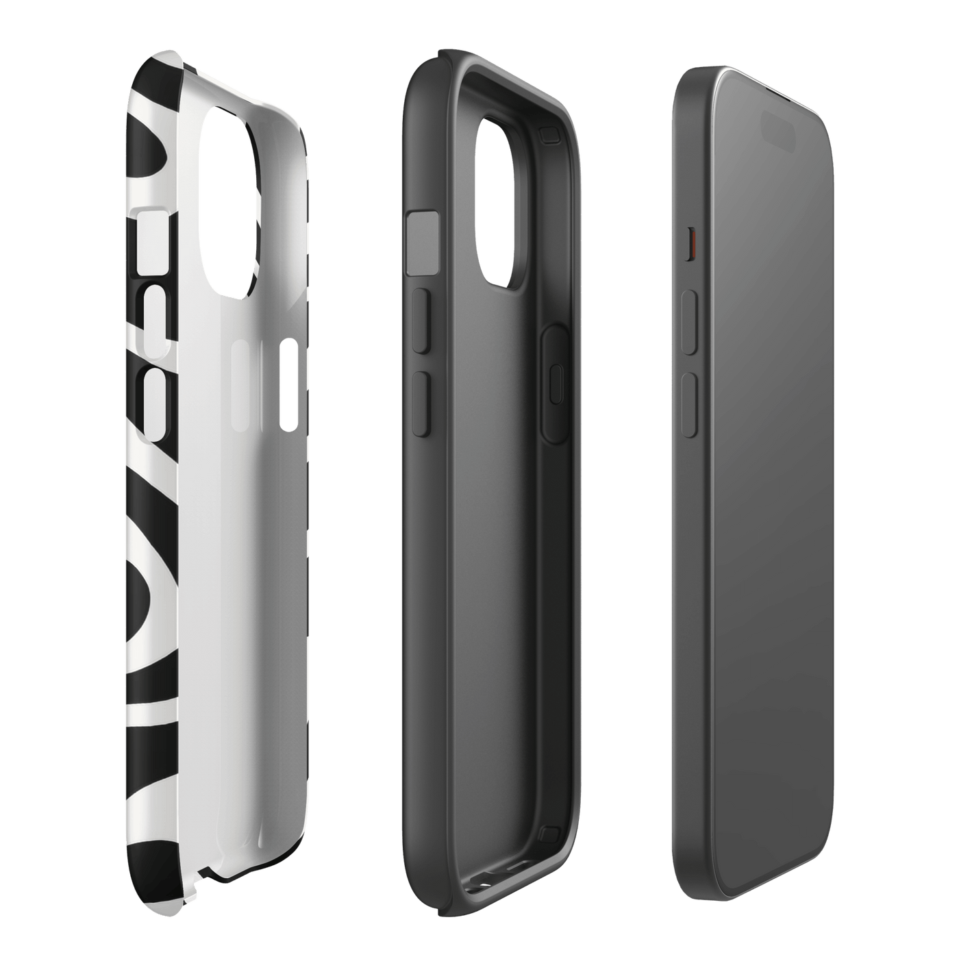 Tough Phone Case for iPhone® 15 | Black'n White Swirls 2