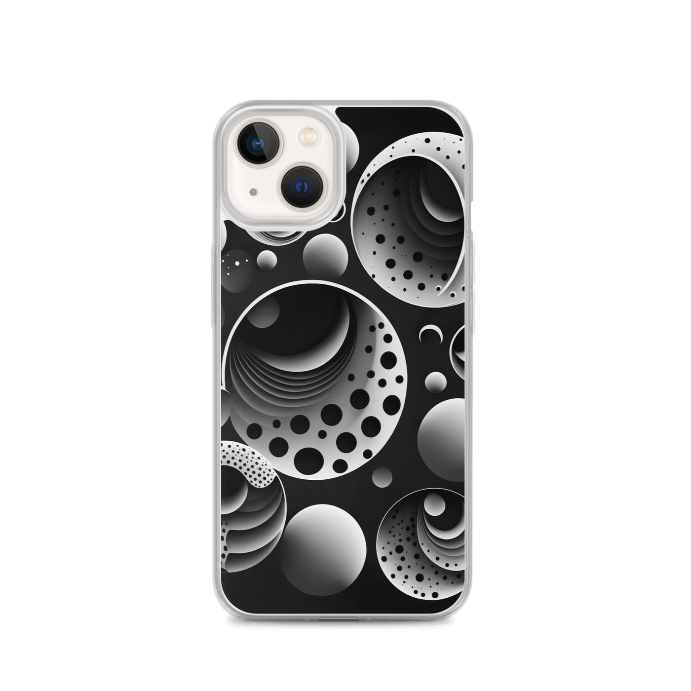 Clear Mobile Case for iPhone® | Black'n White Abstract Shapes 1