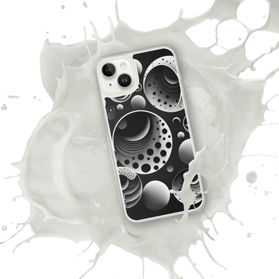 Clear Mobile Case for iPhone® | Black'n White Abstract Shapes 1