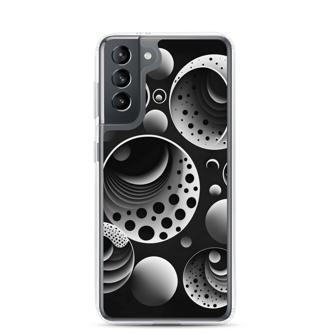 Clear Mobile Case for Samsung® | Black'n White Abstract Shapes 1