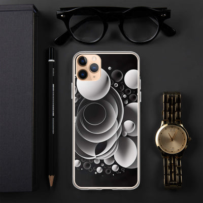 Clear Mobile Case for iPhone® | Black'n White Abstract Shapes 2