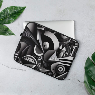 Stylish Laptop Sleeve | Black'n White Abstract Shapes 3