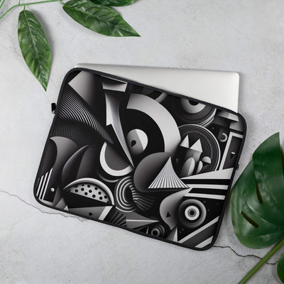 Stylish Laptop Sleeve | Black'n White Abstract Shapes 3