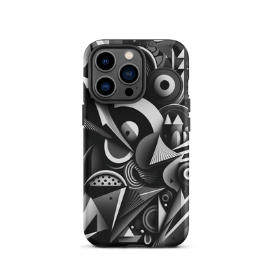 Tough Mobile Case for iPhone® | Black'n White Abstract Shapes 3