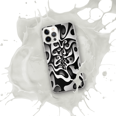 Clear Mobile Case for iPhone® | Black'n White Abstract Shapes 4