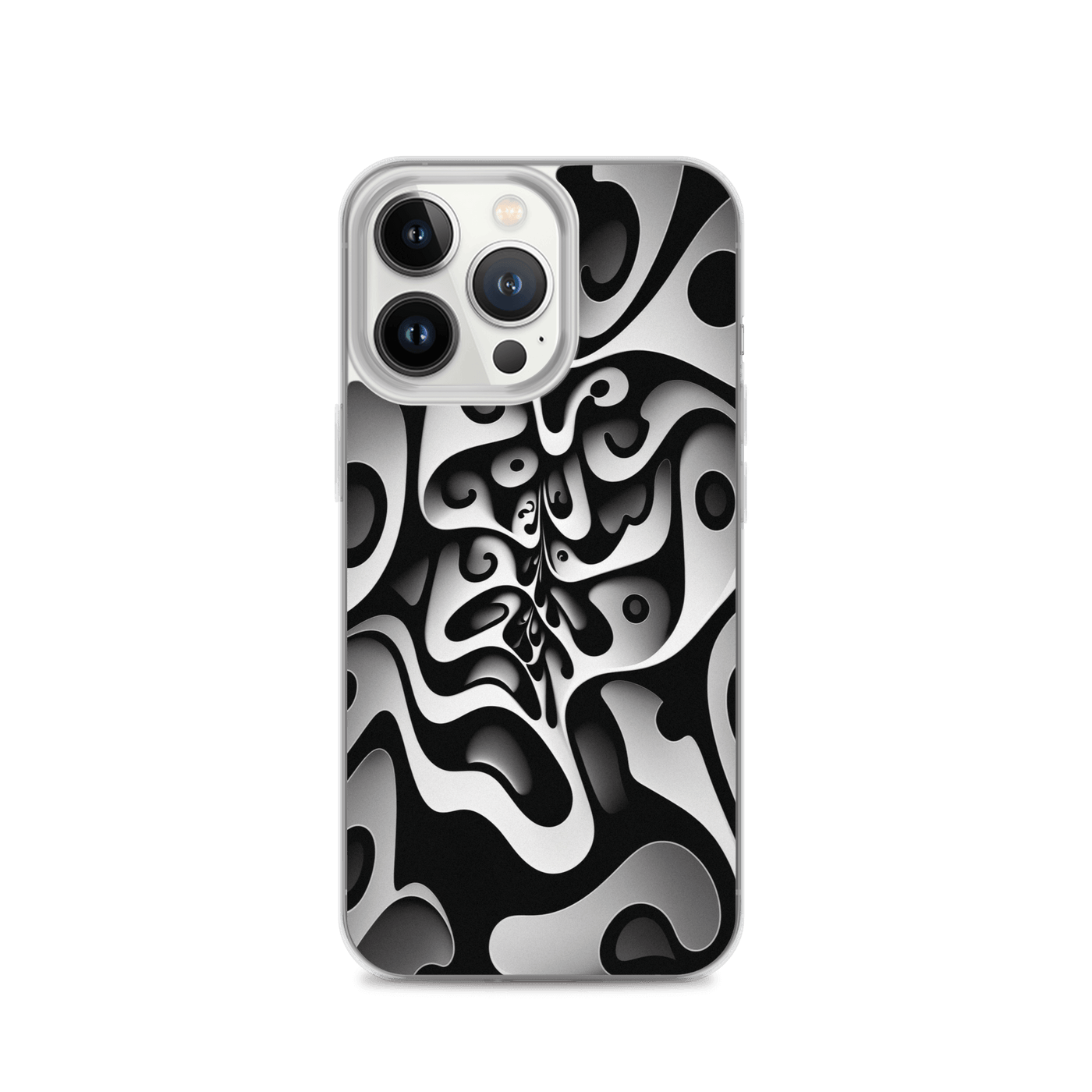 Clear Mobile Case for iPhone® | Black'n White Abstract Shapes 4