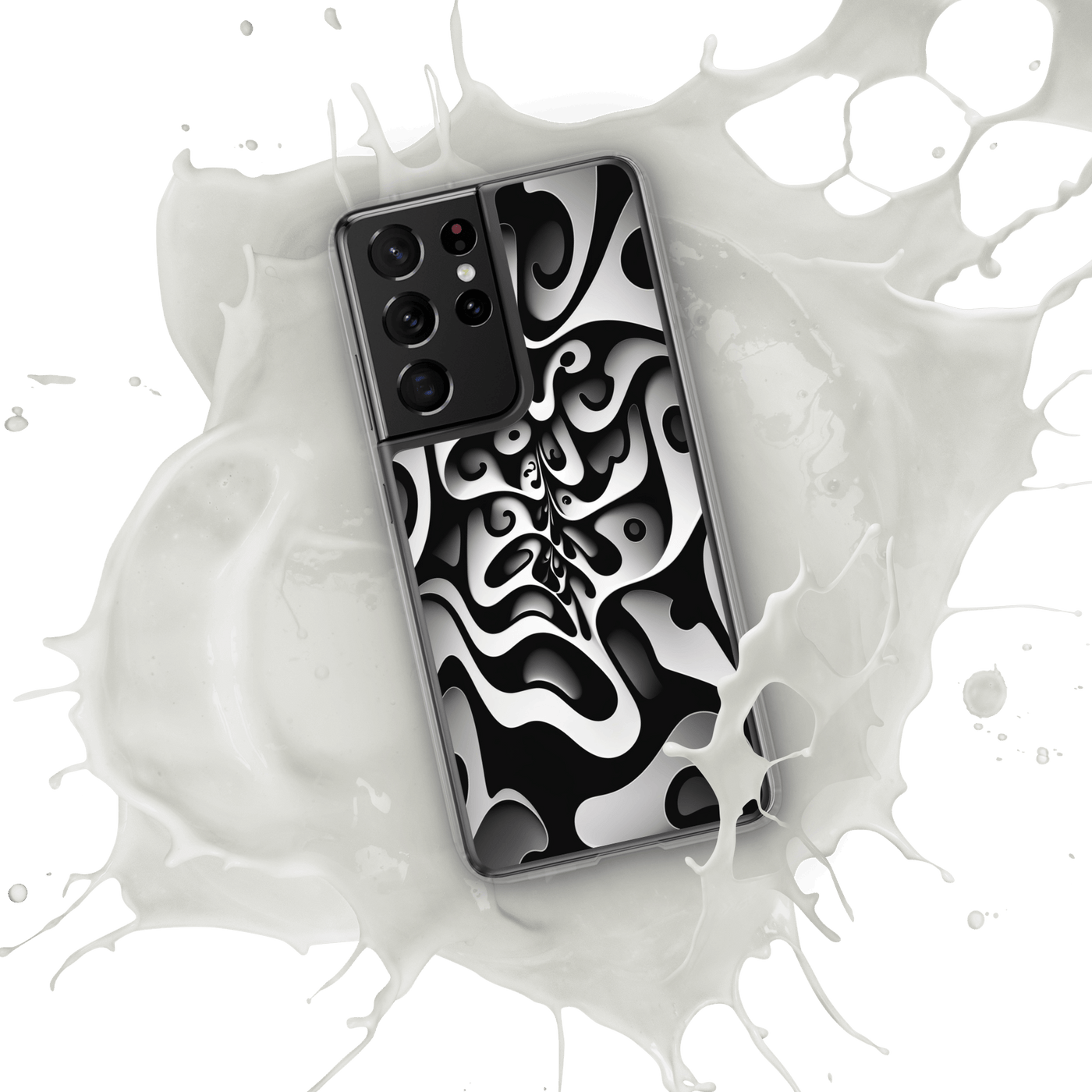 Clear Mobile Case for Samsung® | Black'n White Abstract Shapes 4