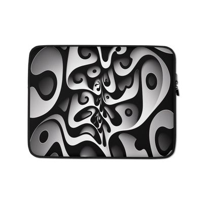 Stylish Laptop Sleeve | Black'n White Abstract Shapes 4