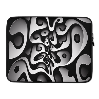 Stylish Laptop Sleeve | Black'n White Abstract Shapes 4