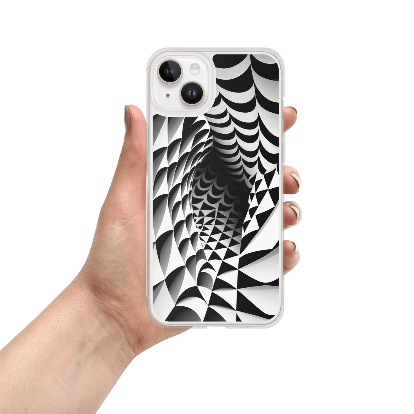 Clear Mobile Case for iPhone® | Black'n White Abstract Shapes 5