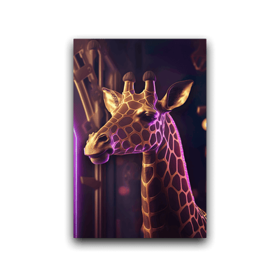 Glossy Metal Print | Golden Club Giraffe