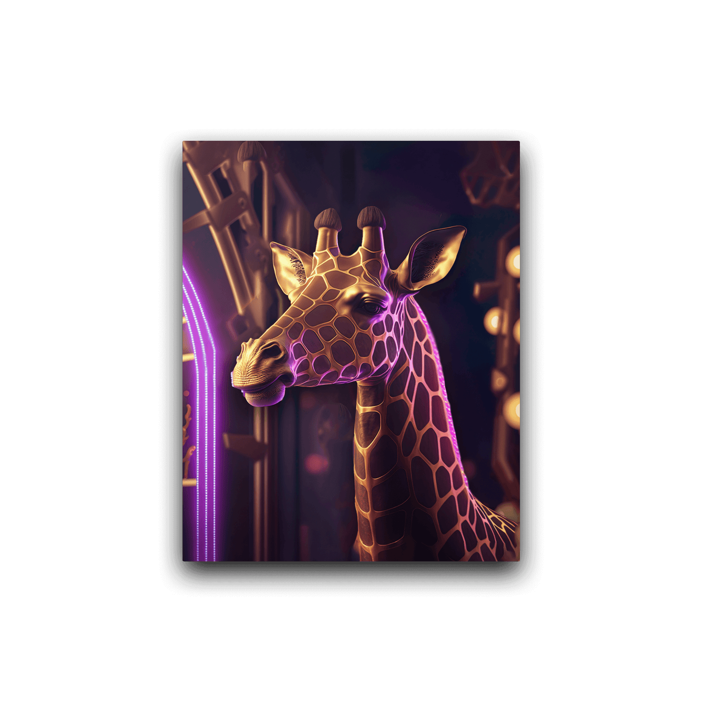 Glossy Metal Print | Golden Club Giraffe