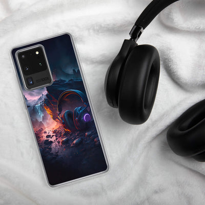 Clear Mobile Case for Samsung® | Gaming Headset on a Rock Gloomy Night