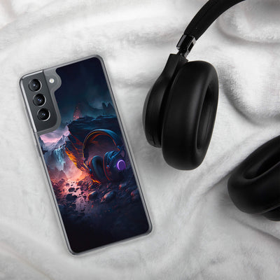 Clear Mobile Case for Samsung® | Gaming Headset on a Rock Gloomy Night